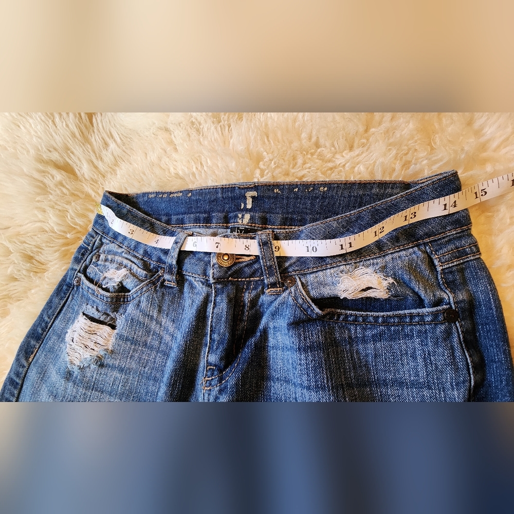 Aztec Boho Hippie Southwest Patchwork Cropped Jeans - Picture 5 of 8